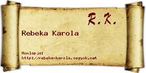 Rebeka Karola névjegykártya